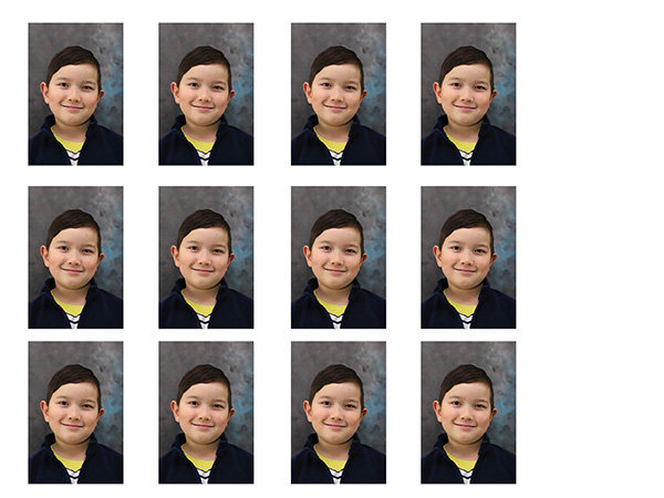 12 Portraits Photo Format Identité 15x21 cm